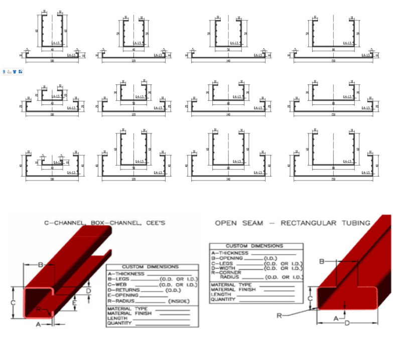 automatic c channel rolling making machine